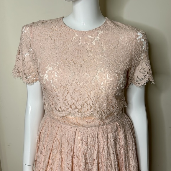 ASOS Pink Lace Dress with Sheer peekaboo waist, size 12 - Picture 2 of 10
